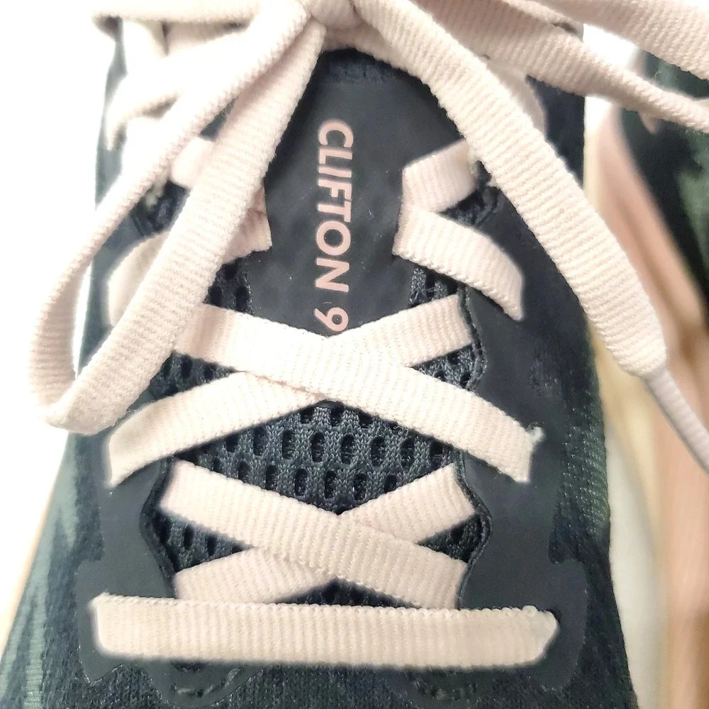 HOKA Clifton 9 Women's 7 B Obsidian Quartzite Running Shoes 1127896-ONQ black